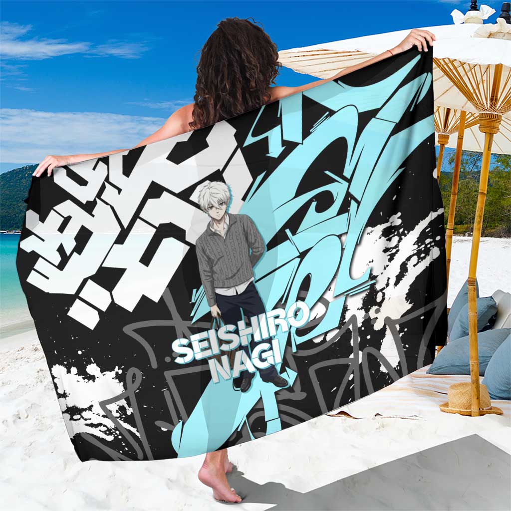 Seishiro Nagi Blue Lock Sarong Light Blue Graffiti Anime Style