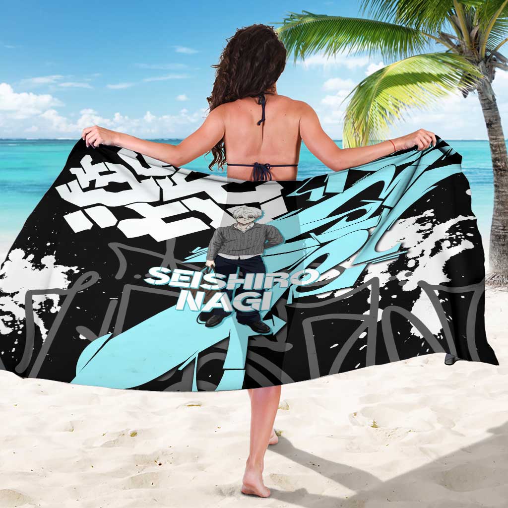 Seishiro Nagi Blue Lock Sarong Light Blue Graffiti Anime Style