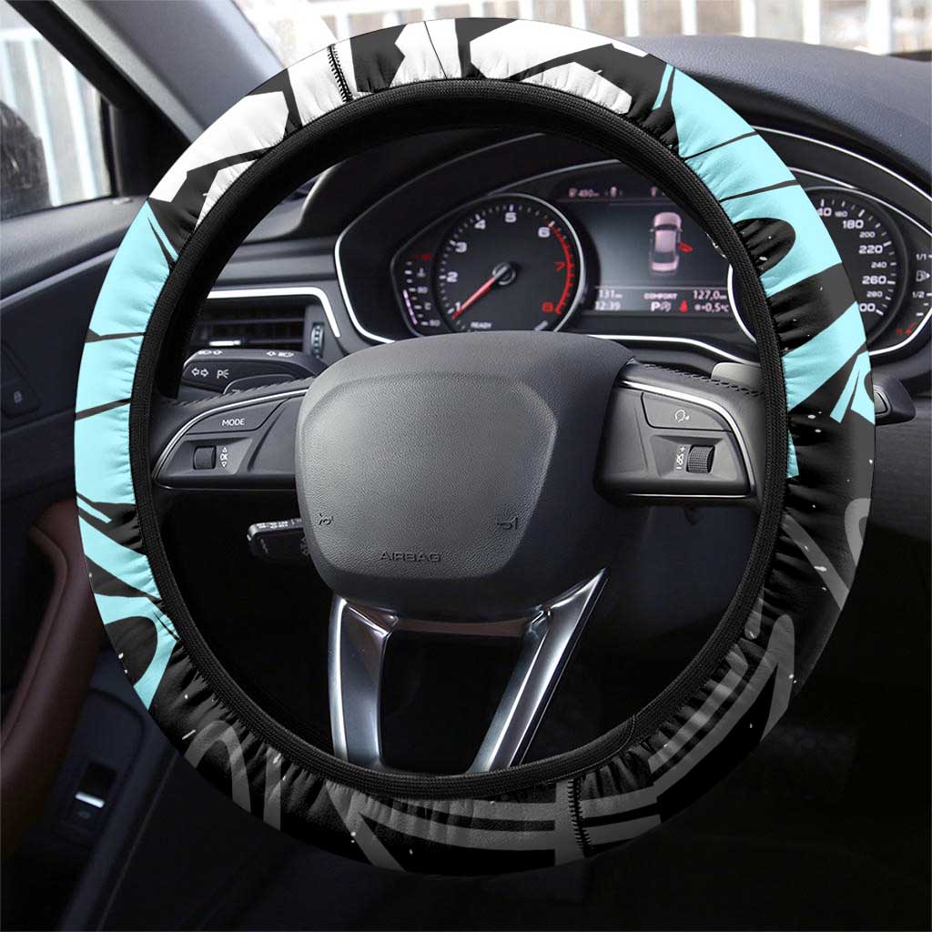 Seishiro Nagi Blue Lock Steering Wheel Cover Light Blue Graffiti Anime Style
