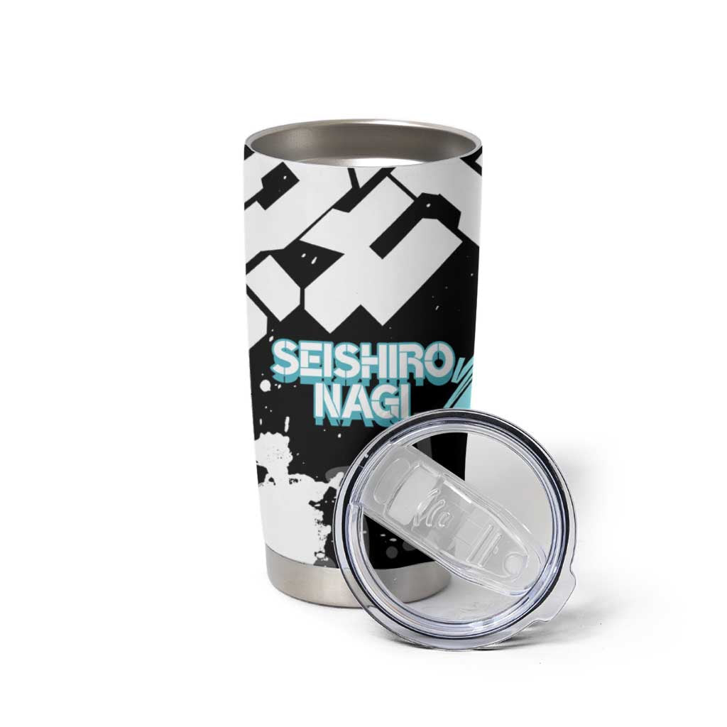Seishiro Nagi Blue Lock Tumbler Cup Light Blue Graffiti Anime Style