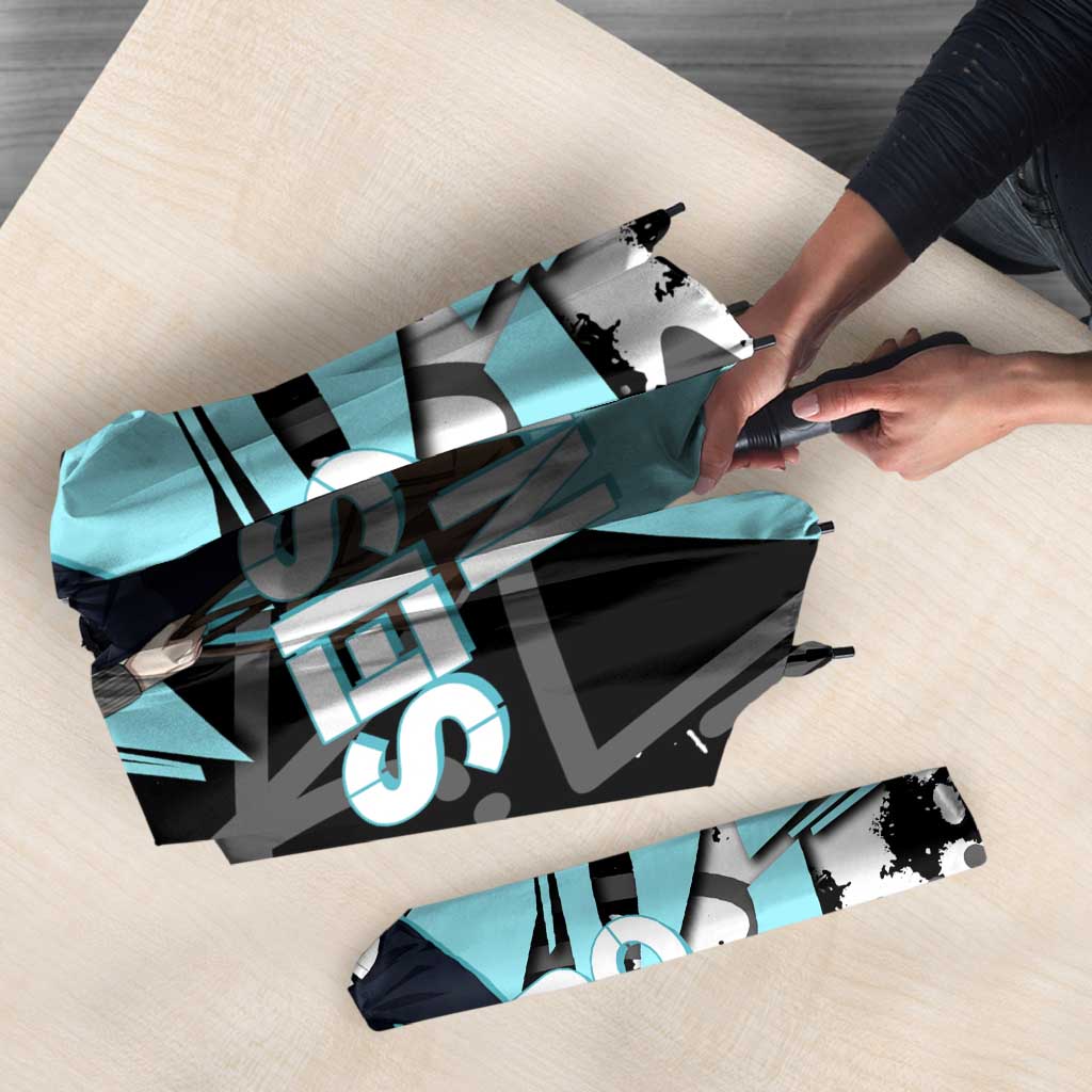 Seishiro Nagi Blue Lock Umbrella Light Blue Graffiti Anime Style