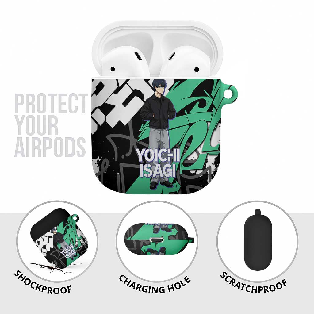Yoichi Isagi Blue Lock AirPods Case Green Graffiti Anime Aesthetic