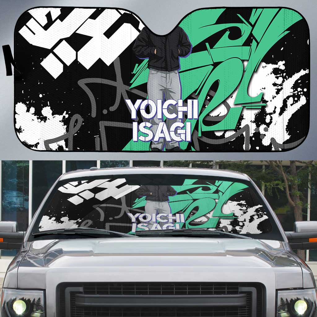 Yoichi Isagi Blue Lock Auto Sun Shade Green Graffiti Anime Aesthetic