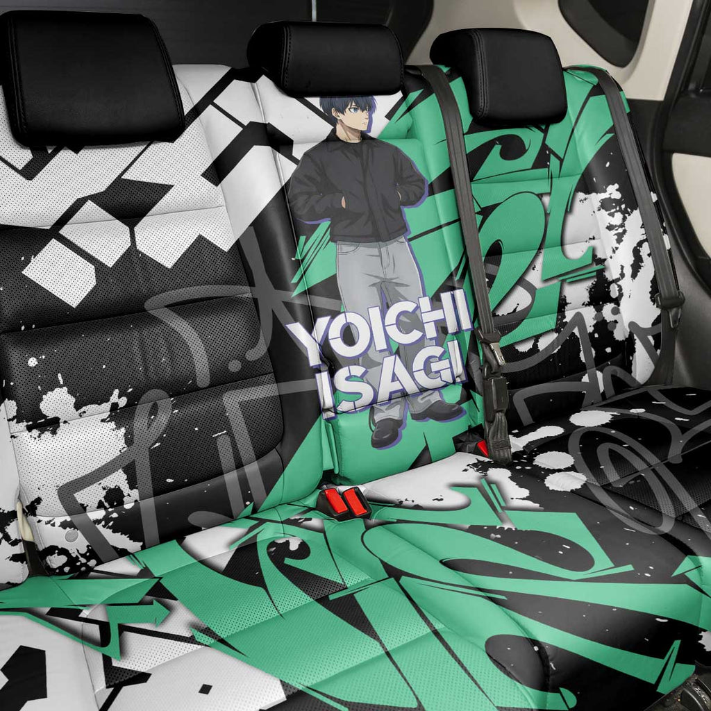 Yoichi Isagi Blue Lock Back Car Seat Cover Green Graffiti Anime Aesthetic