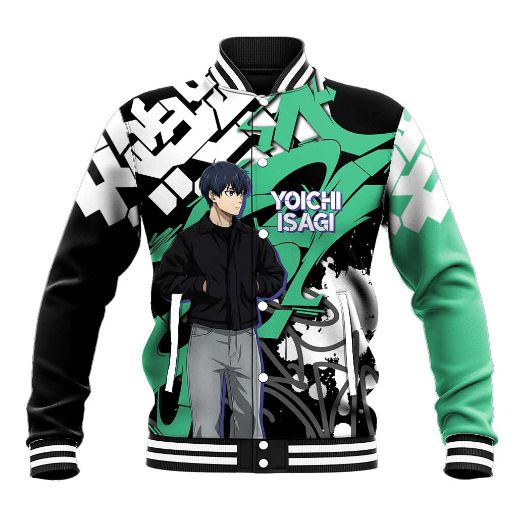 Yoichi Isagi Blue Lock Baseball Jacket Green Graffiti Anime Aesthetic