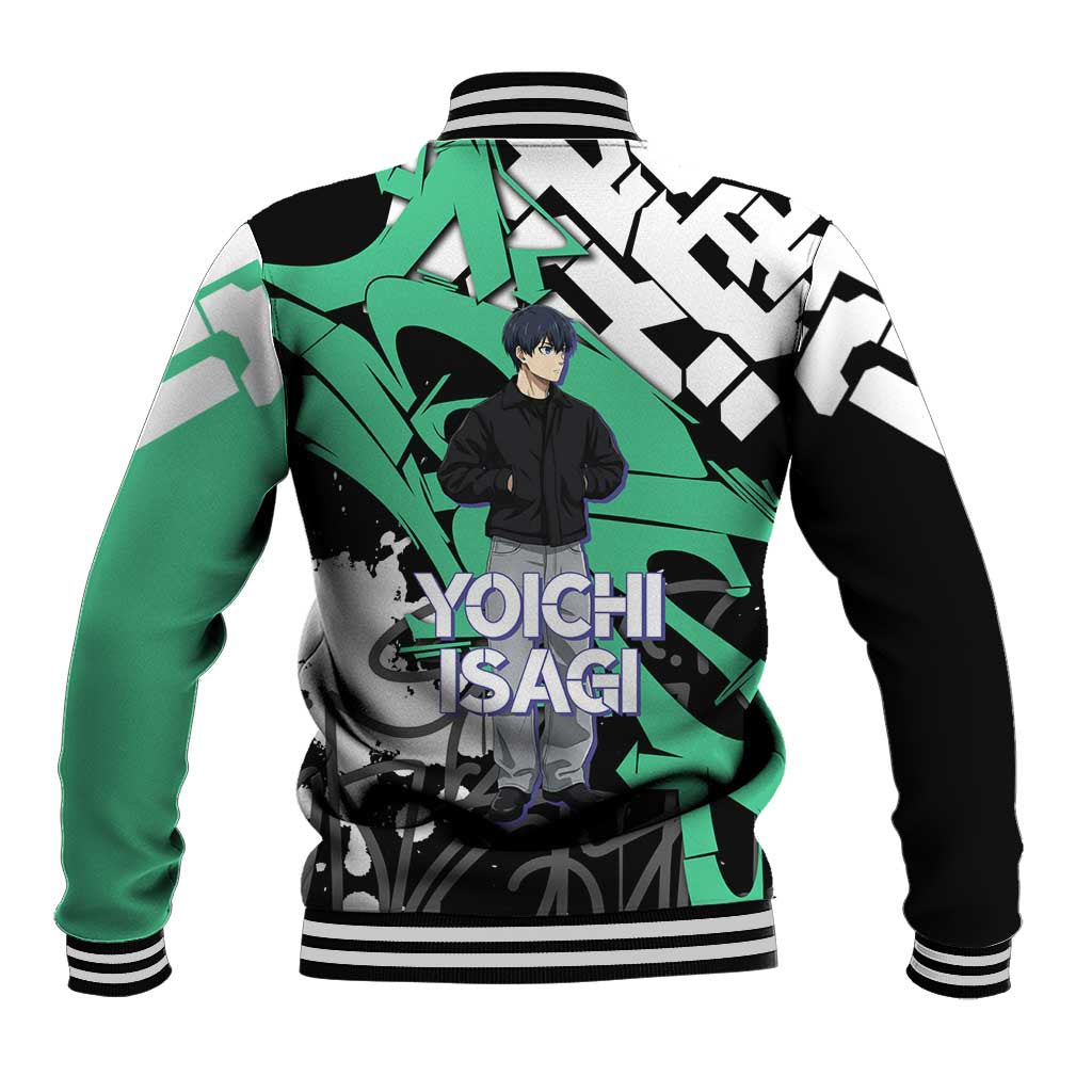 Yoichi Isagi Blue Lock Baseball Jacket Green Graffiti Anime Aesthetic