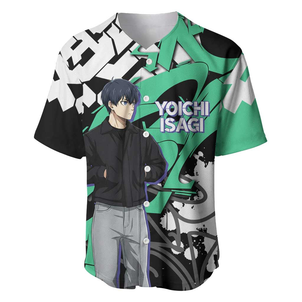 Yoichi Isagi Blue Lock Baseball Jersey Green Graffiti Anime Aesthetic