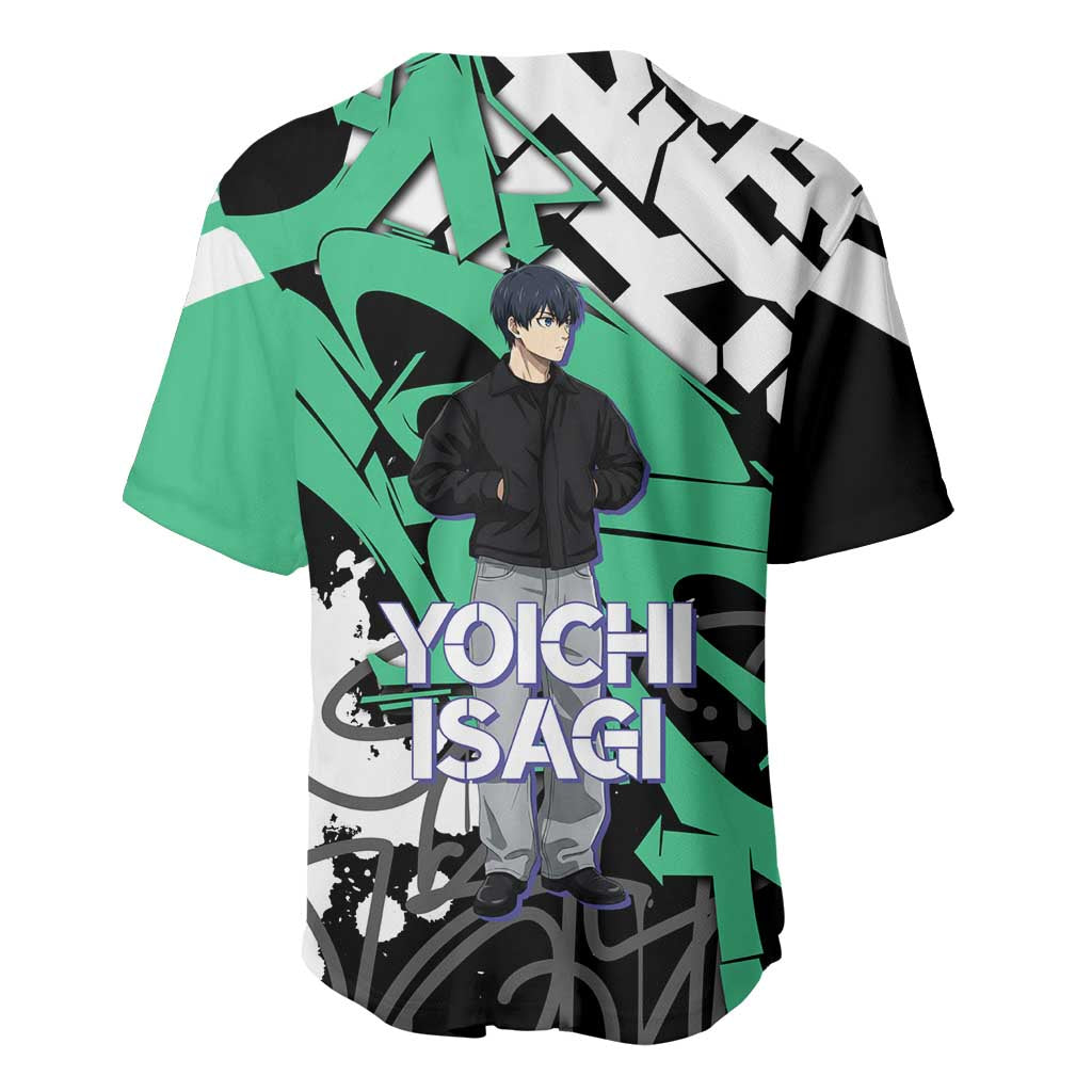 Yoichi Isagi Blue Lock Baseball Jersey Green Graffiti Anime Aesthetic