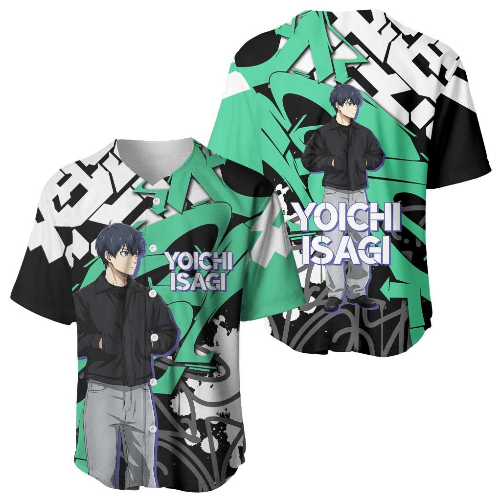 Yoichi Isagi Blue Lock Baseball Jersey Green Graffiti Anime Aesthetic