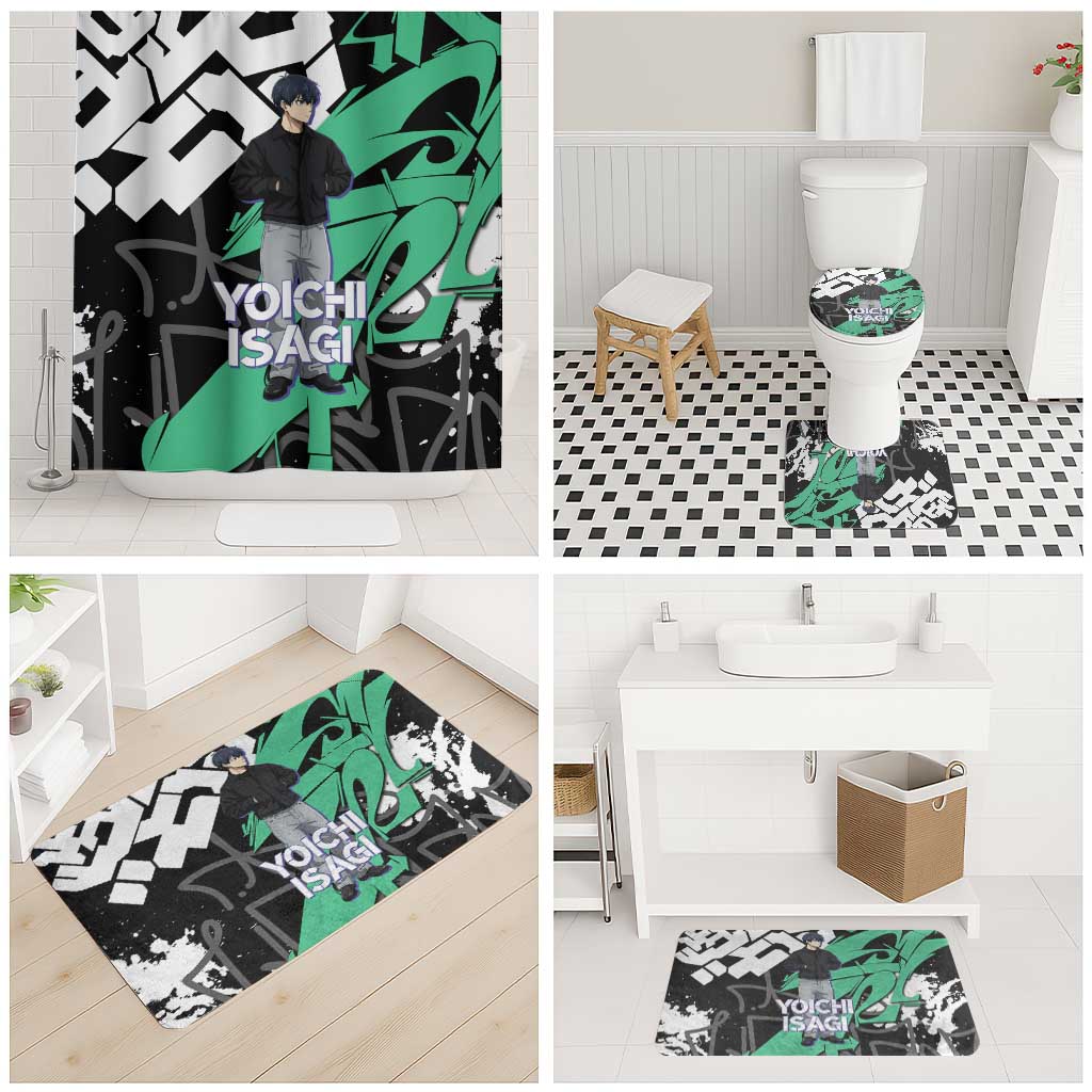 Yoichi Isagi Blue Lock Bathroom Set Green Graffiti Anime Aesthetic