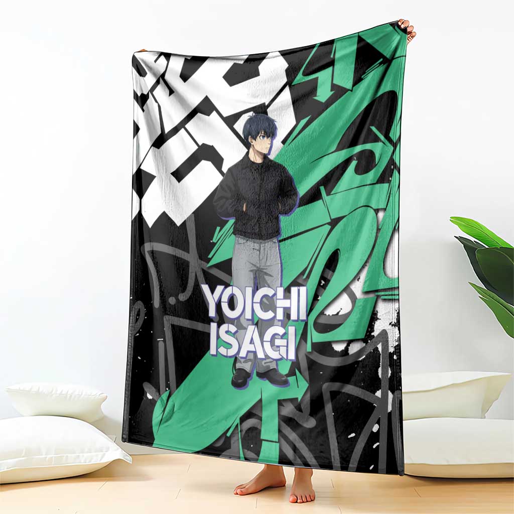 Yoichi Isagi Blue Lock Blanket Green Graffiti Anime Aesthetic