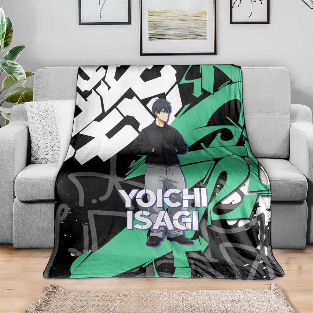 Yoichi Isagi Blue Lock Blanket Green Graffiti Anime Aesthetic