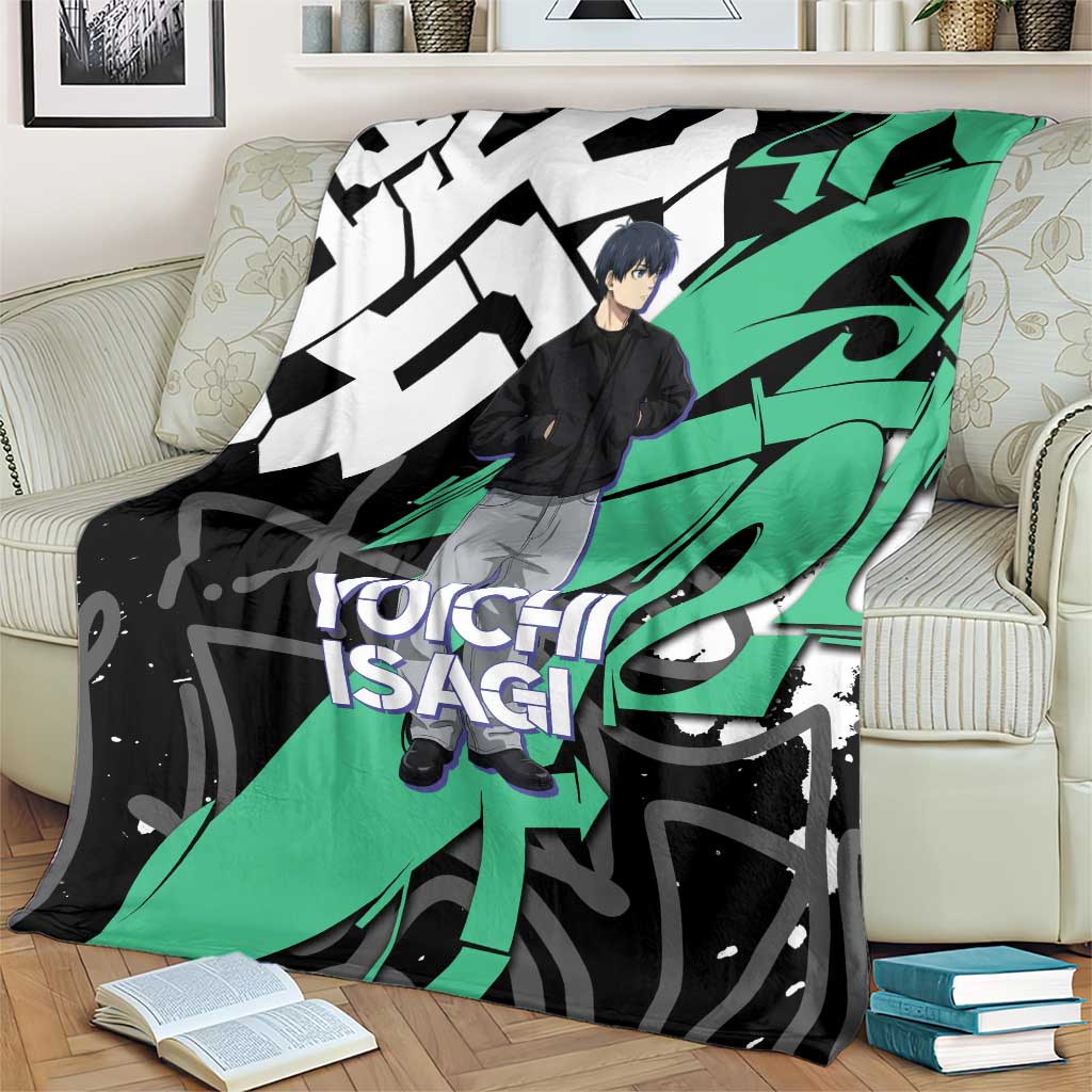 Yoichi Isagi Blue Lock Blanket Green Graffiti Anime Aesthetic