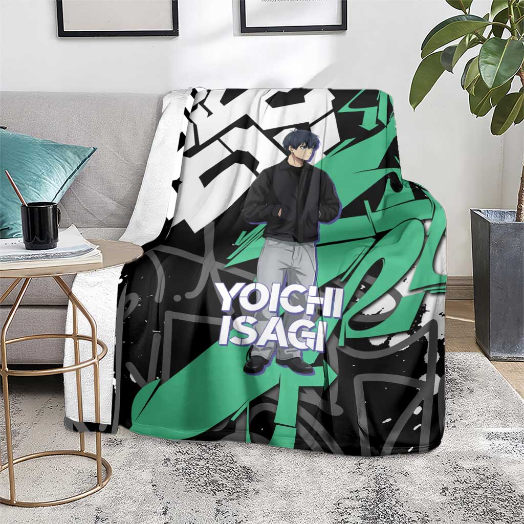 Yoichi Isagi Blue Lock Blanket Green Graffiti Anime Aesthetic