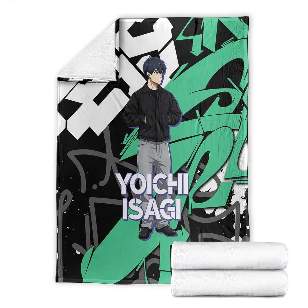 Yoichi Isagi Blue Lock Blanket Green Graffiti Anime Aesthetic