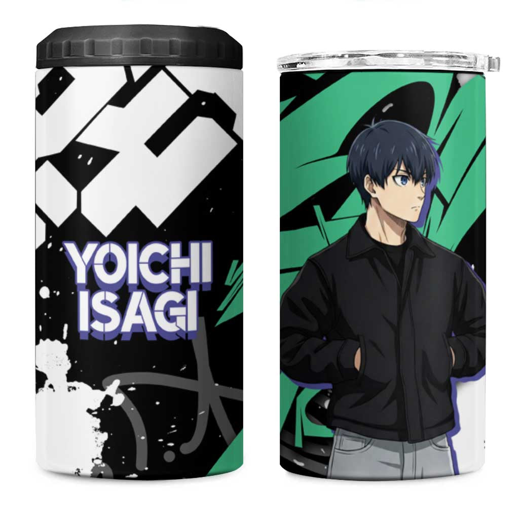 Yoichi Isagi Blue Lock 4 in 1 Can Cooler Tumbler Green Graffiti Anime Aesthetic