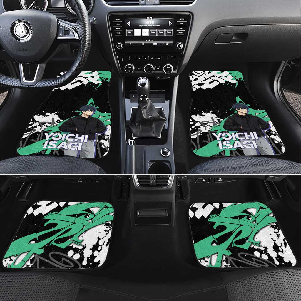 Yoichi Isagi Blue Lock Car Mats Green Graffiti Anime Aesthetic