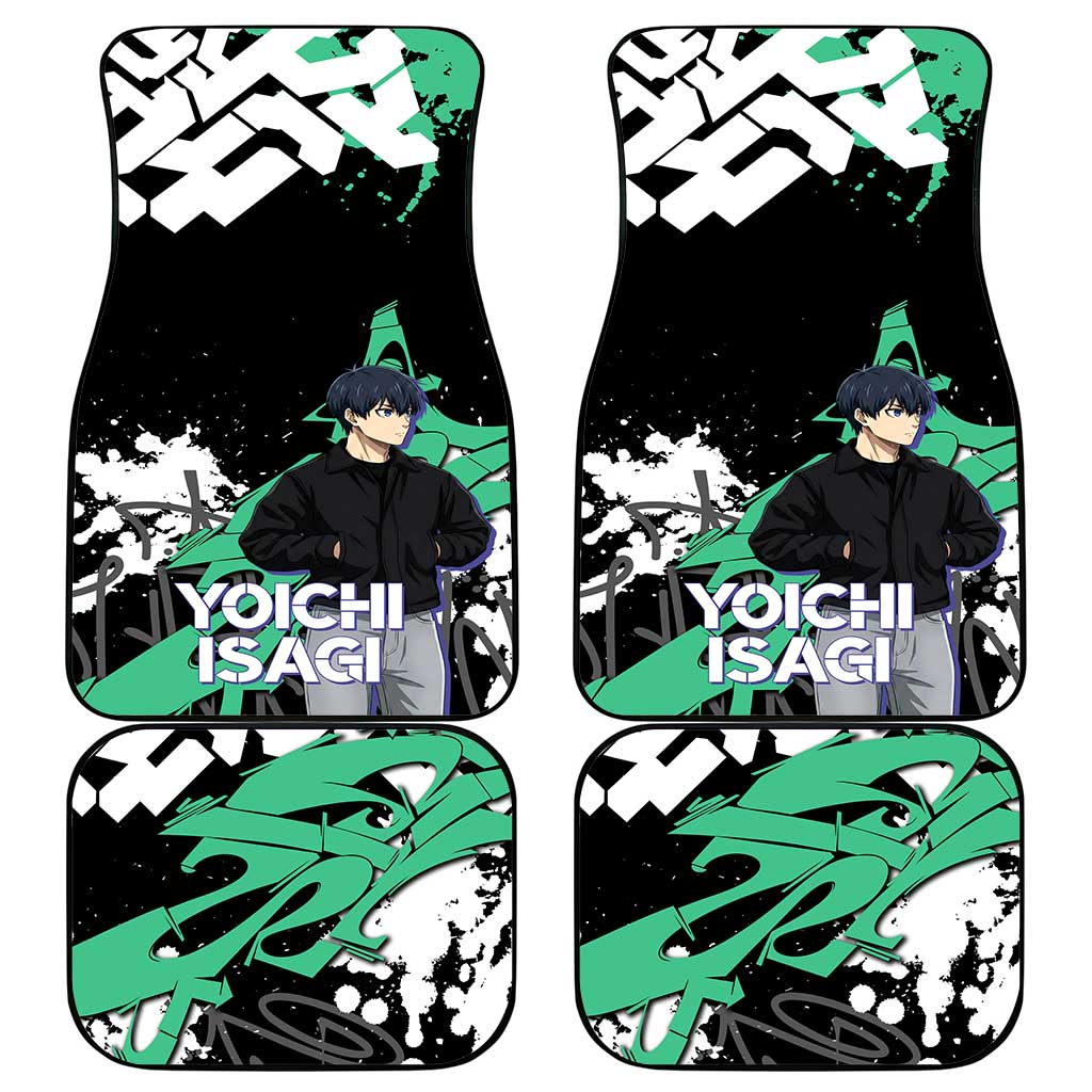 Yoichi Isagi Blue Lock Car Mats Green Graffiti Anime Aesthetic