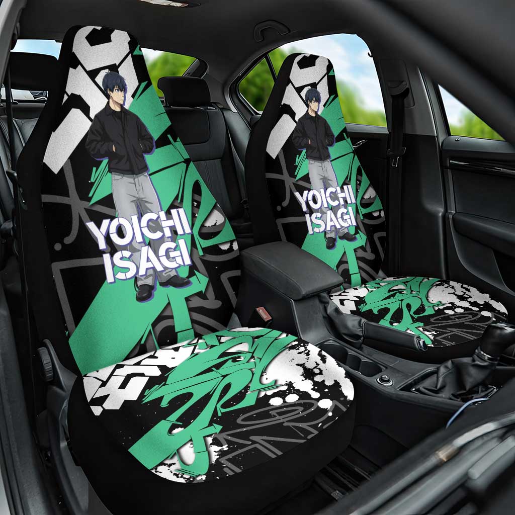 Yoichi Isagi Blue Lock Car Seat Cover Green Graffiti Anime Aesthetic