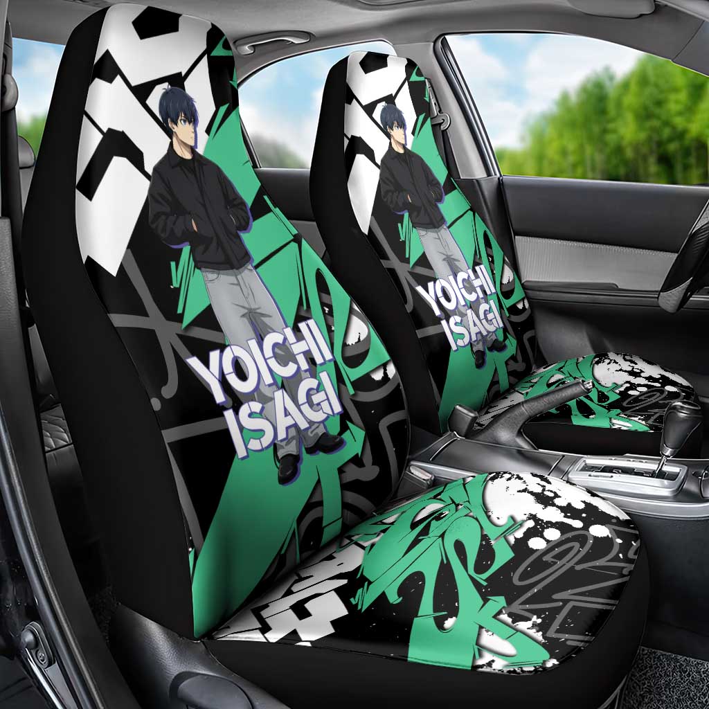 Yoichi Isagi Blue Lock Car Seat Cover Green Graffiti Anime Aesthetic