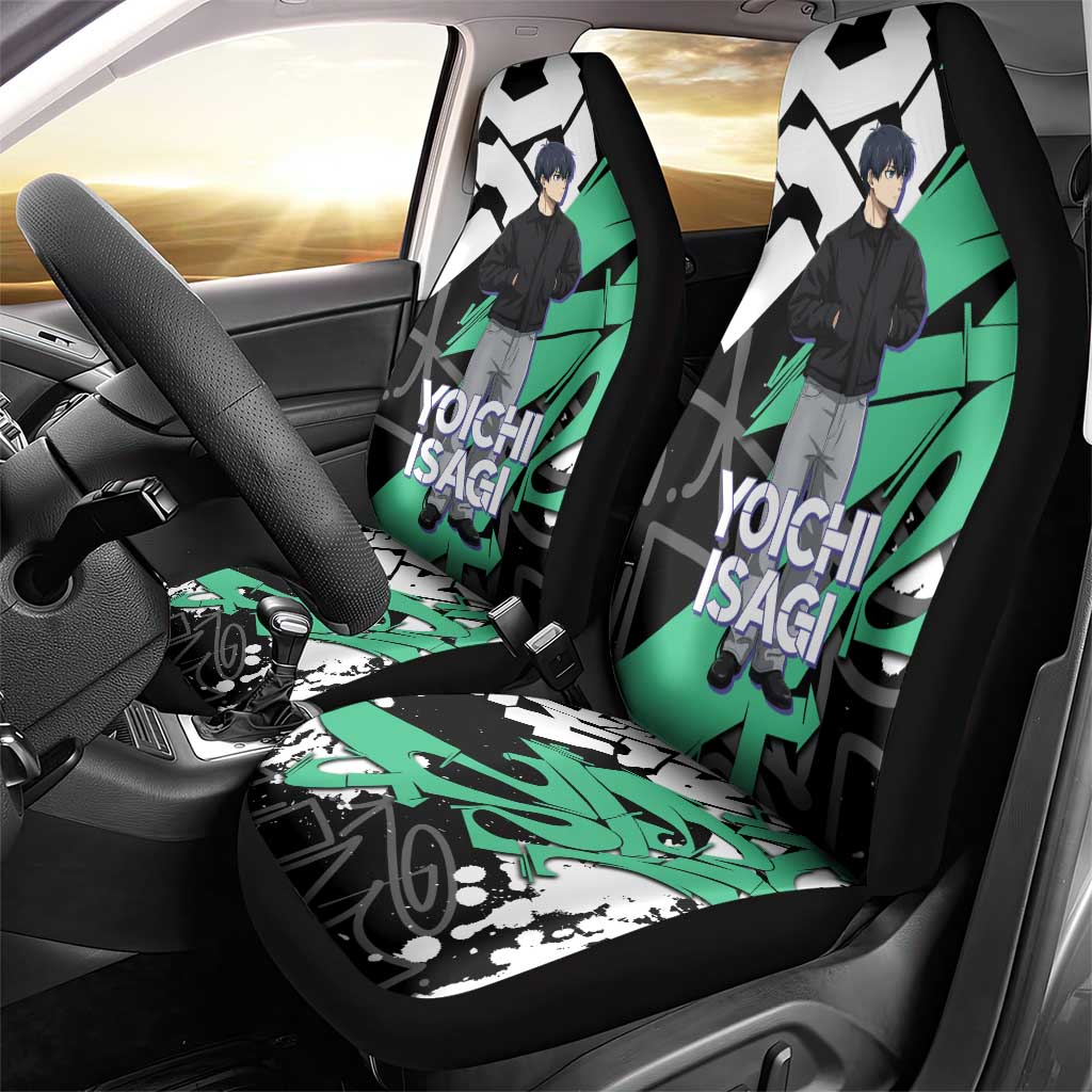 Yoichi Isagi Blue Lock Car Seat Cover Green Graffiti Anime Aesthetic