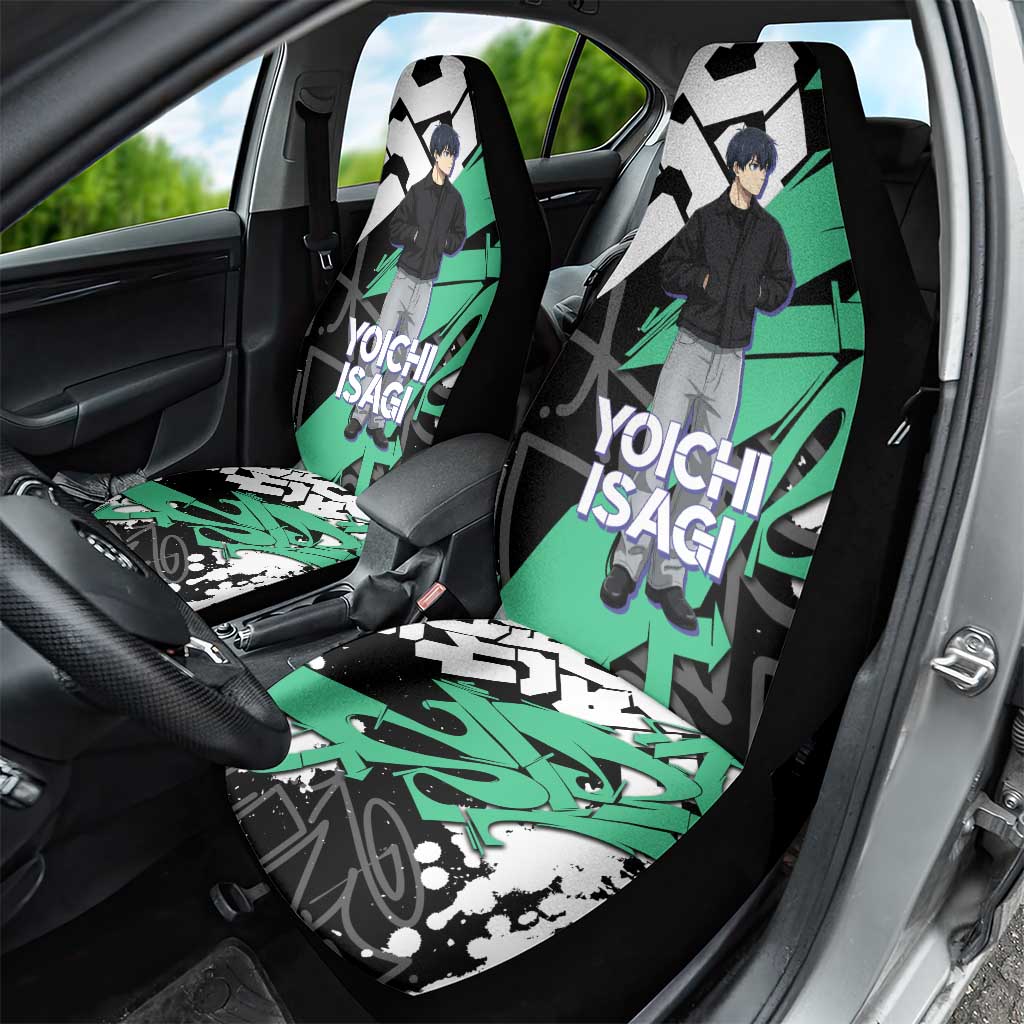 Yoichi Isagi Blue Lock Car Seat Cover Green Graffiti Anime Aesthetic
