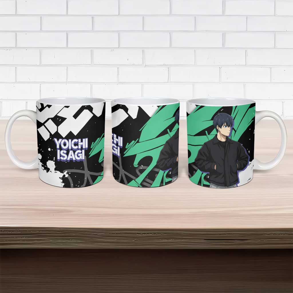 Yoichi Isagi Blue Lock Ceramic Mug Green Graffiti Anime Aesthetic