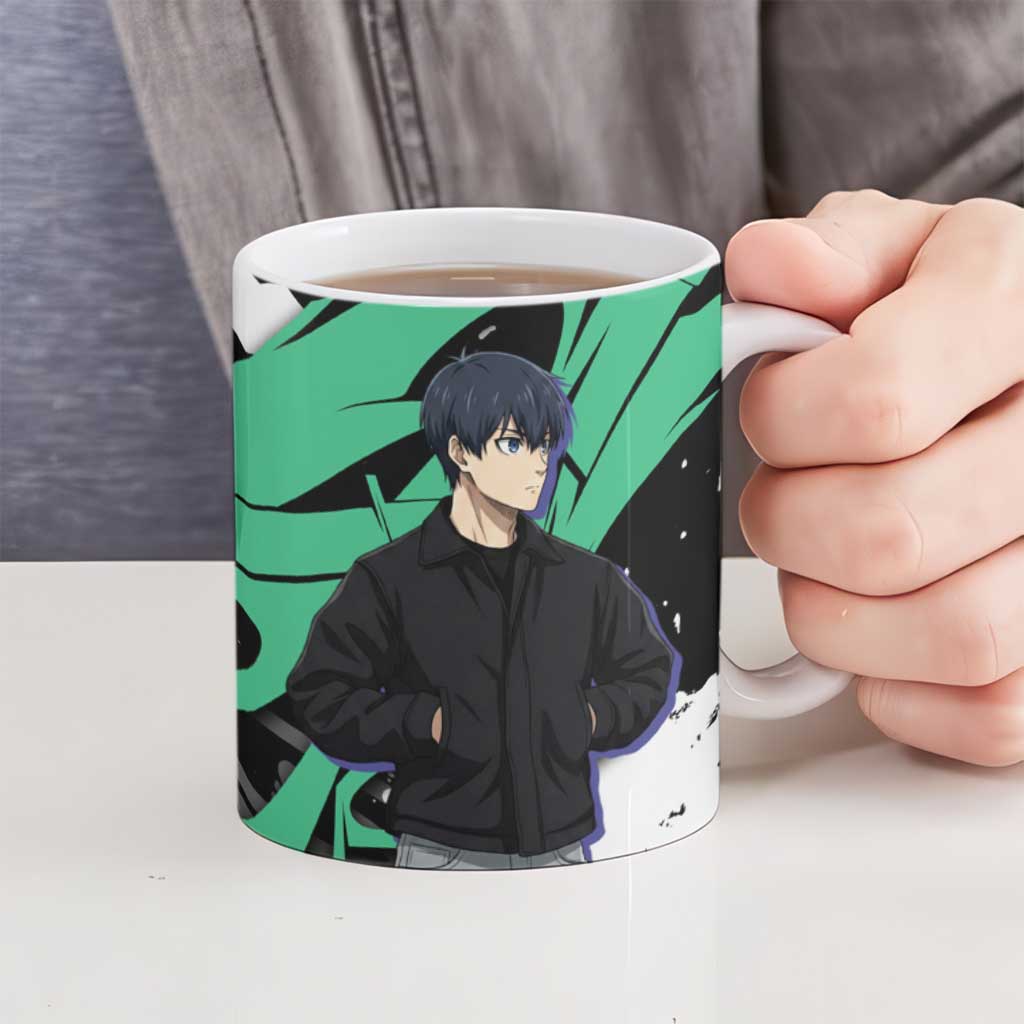 Yoichi Isagi Blue Lock Ceramic Mug Green Graffiti Anime Aesthetic