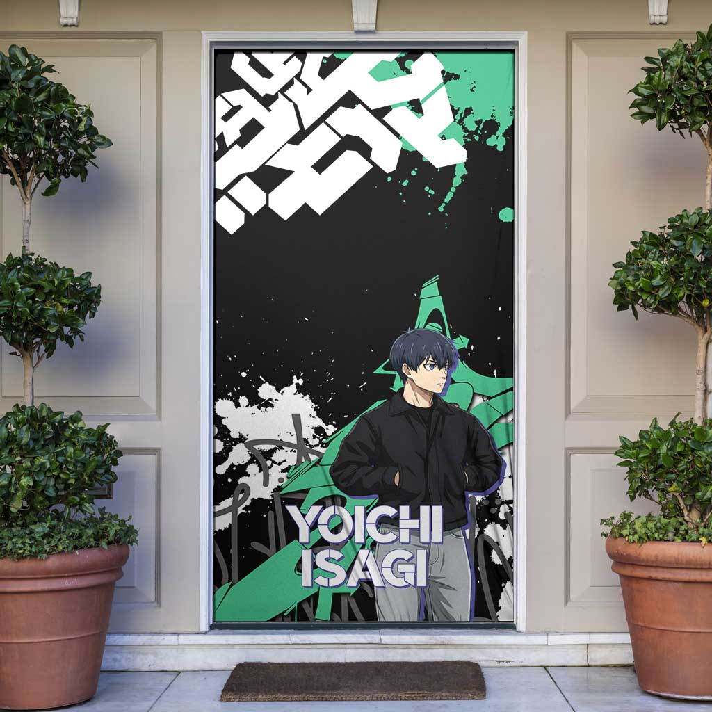 Yoichi Isagi Blue Lock Door Cover Green Graffiti Anime Aesthetic