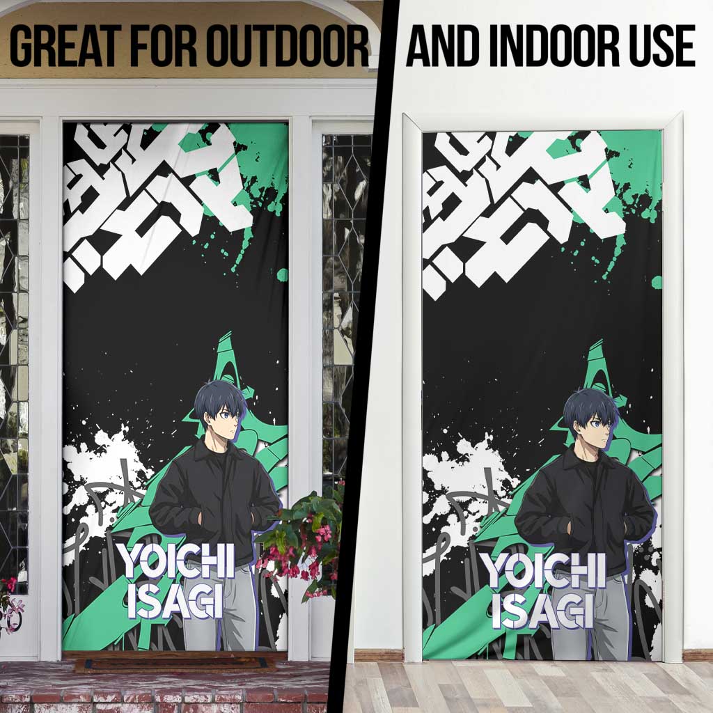 Yoichi Isagi Blue Lock Door Cover Green Graffiti Anime Aesthetic