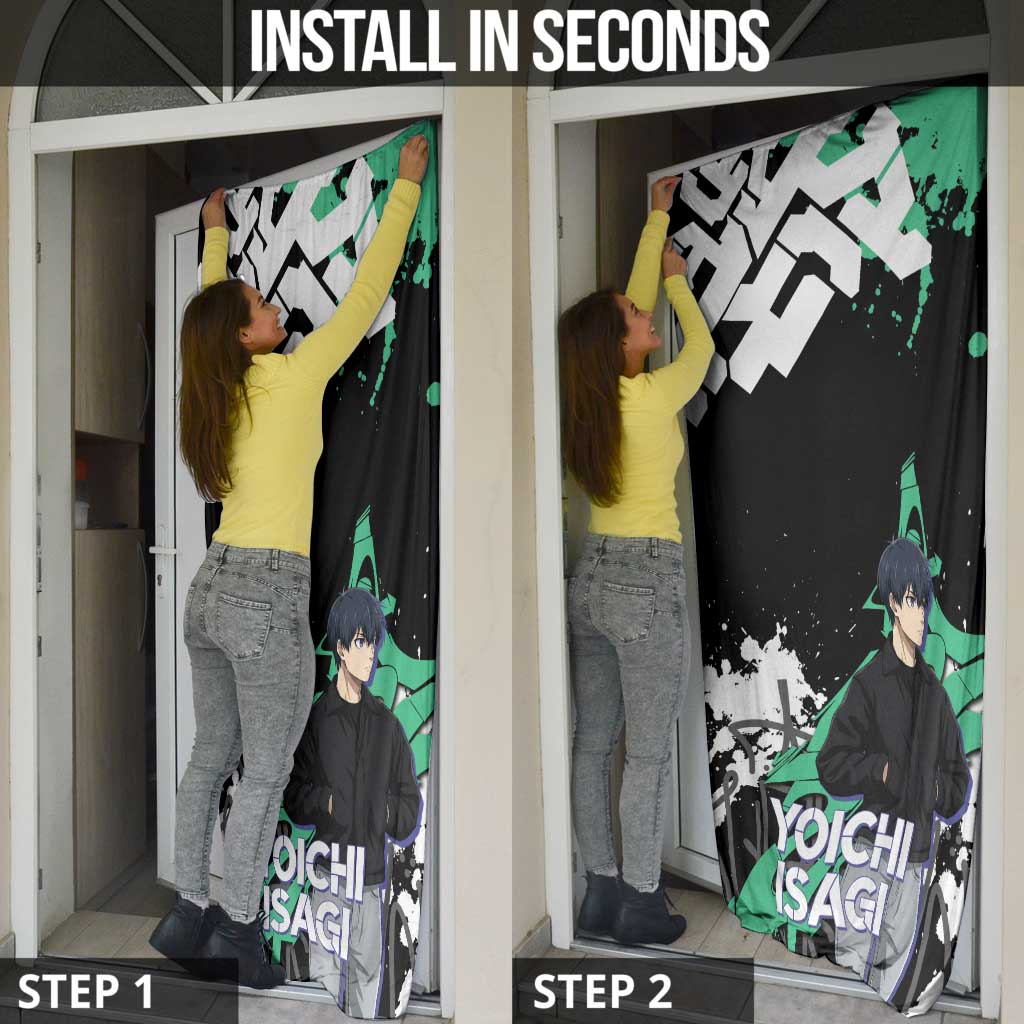 Yoichi Isagi Blue Lock Door Cover Green Graffiti Anime Aesthetic