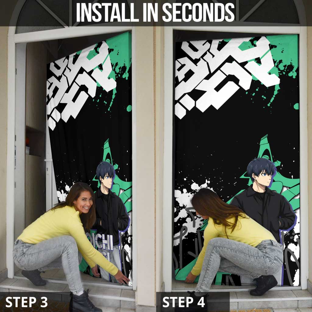 Yoichi Isagi Blue Lock Door Cover Green Graffiti Anime Aesthetic