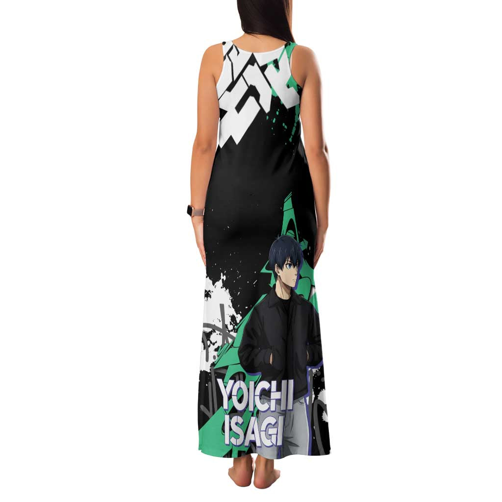 Yoichi Isagi Blue Lock Family Matching Tank Maxi Dress and Hawaiian Shirt Green Graffiti Anime Aesthetic