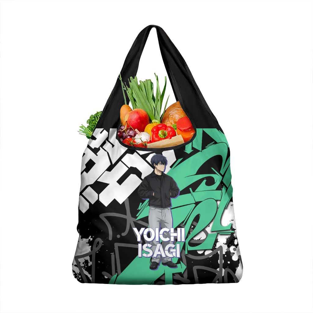 Yoichi Isagi Blue Lock Grocery Bag Green Graffiti Anime Aesthetic