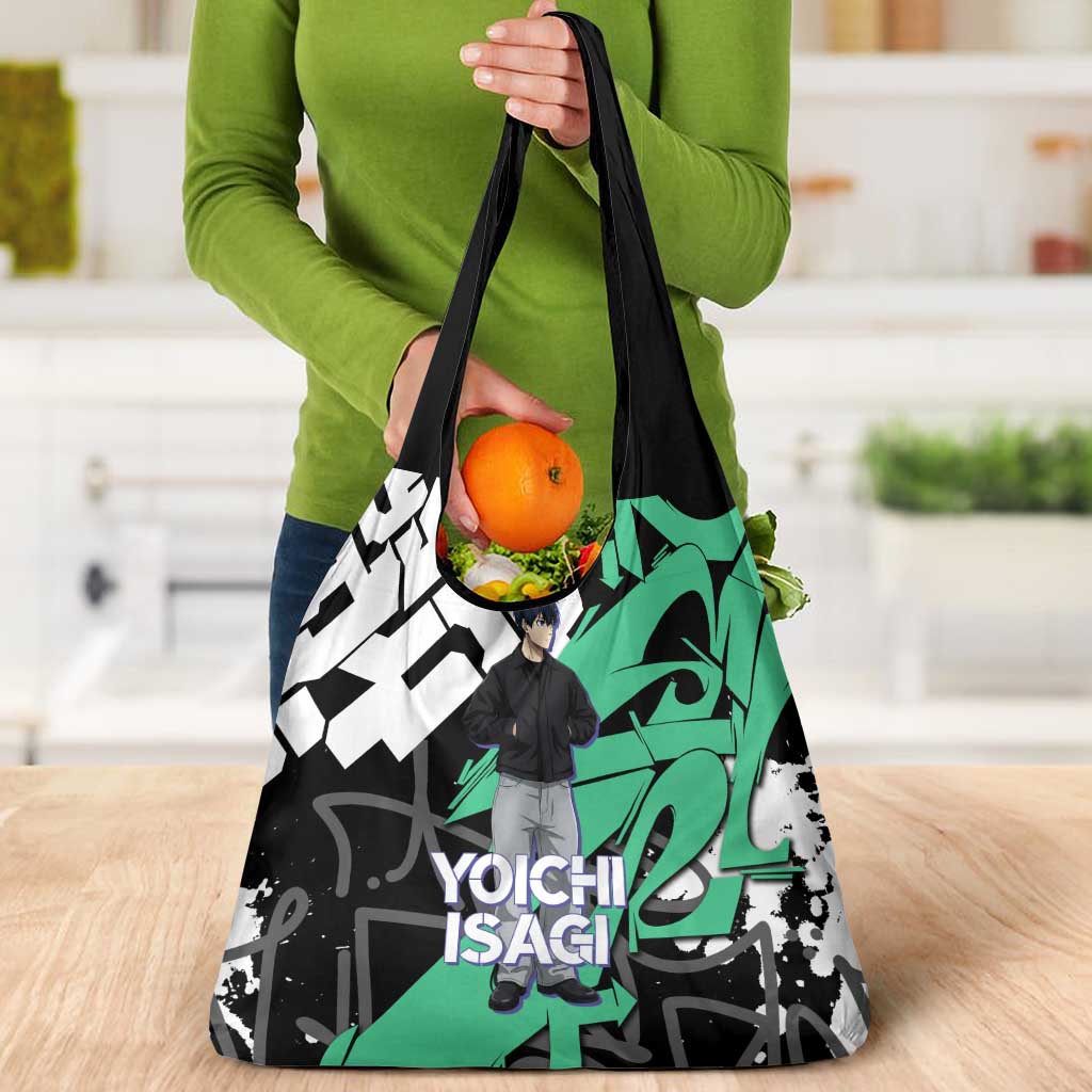 Yoichi Isagi Blue Lock Grocery Bag Green Graffiti Anime Aesthetic