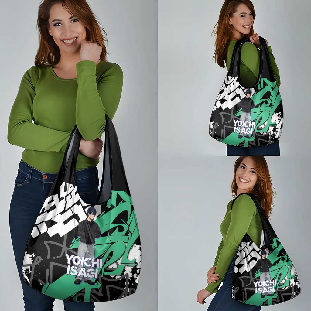 Yoichi Isagi Blue Lock Grocery Bag Green Graffiti Anime Aesthetic