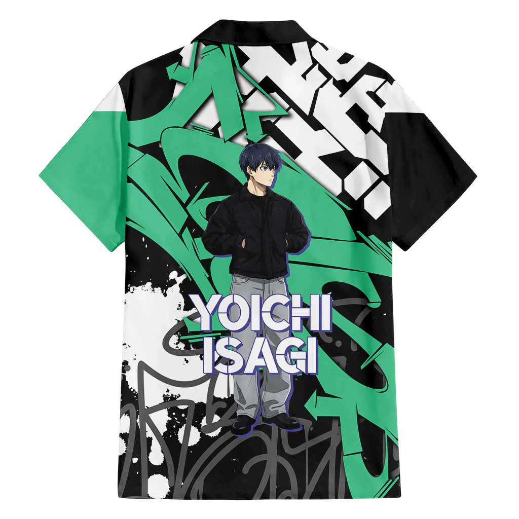 Yoichi Isagi Blue Lock Hawaiian Shirt Green Graffiti Anime Aesthetic