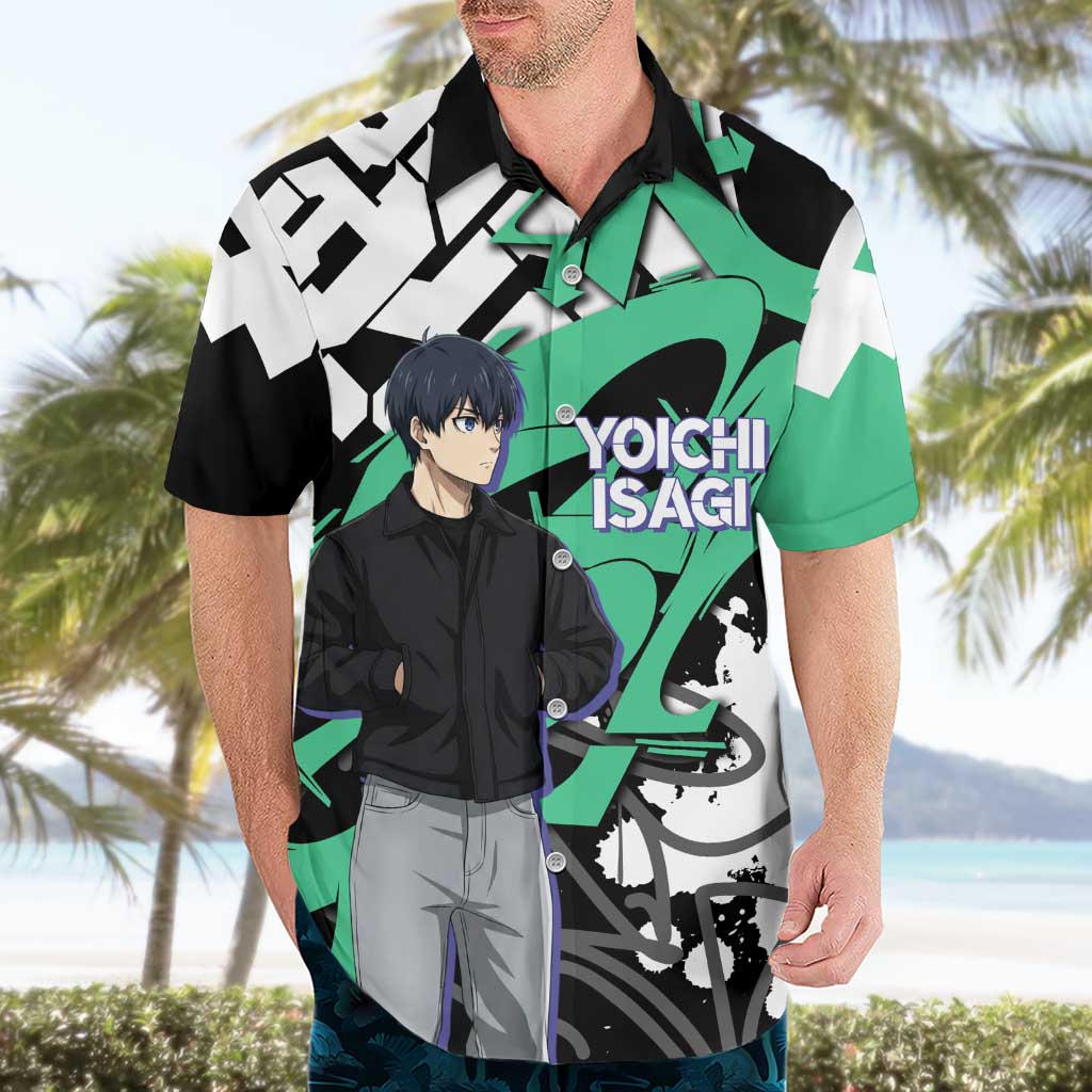 Yoichi Isagi Blue Lock Hawaiian Shirt Green Graffiti Anime Aesthetic