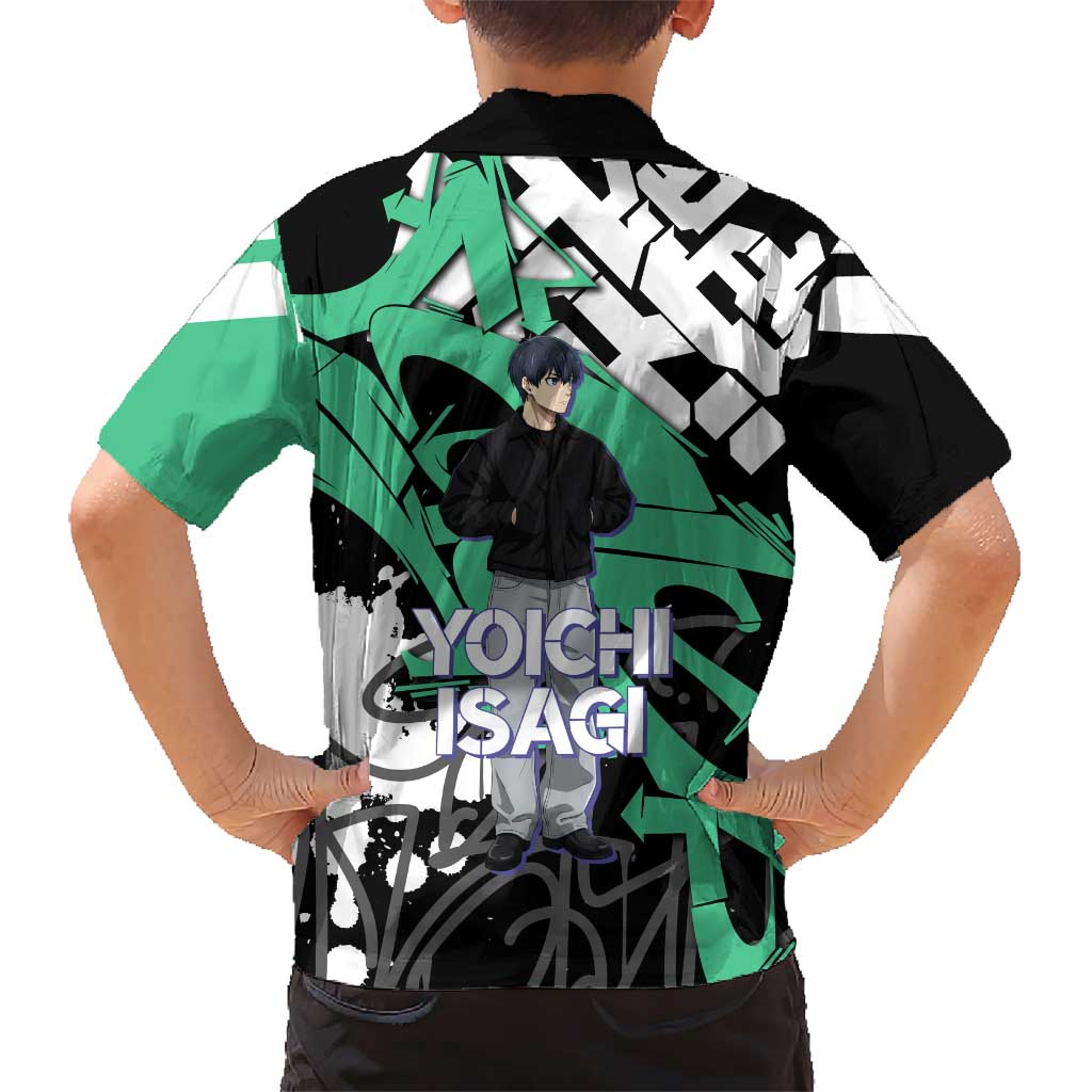 Yoichi Isagi Blue Lock Hawaiian Shirt Green Graffiti Anime Aesthetic