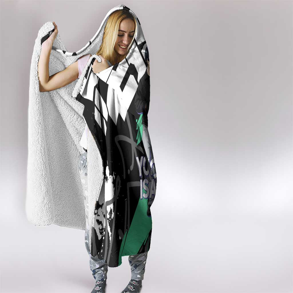 Yoichi Isagi Blue Lock Hooded Blanket Green Graffiti Anime Aesthetic