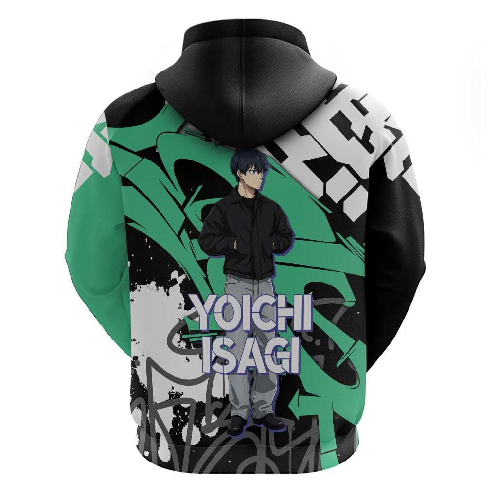 Yoichi Isagi Blue Lock Hoodie Green Graffiti Anime Aesthetic