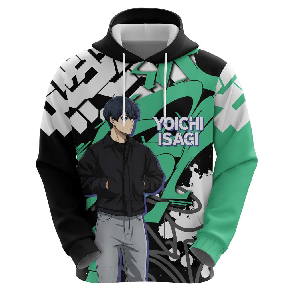 Yoichi Isagi Blue Lock Hoodie Green Graffiti Anime Aesthetic