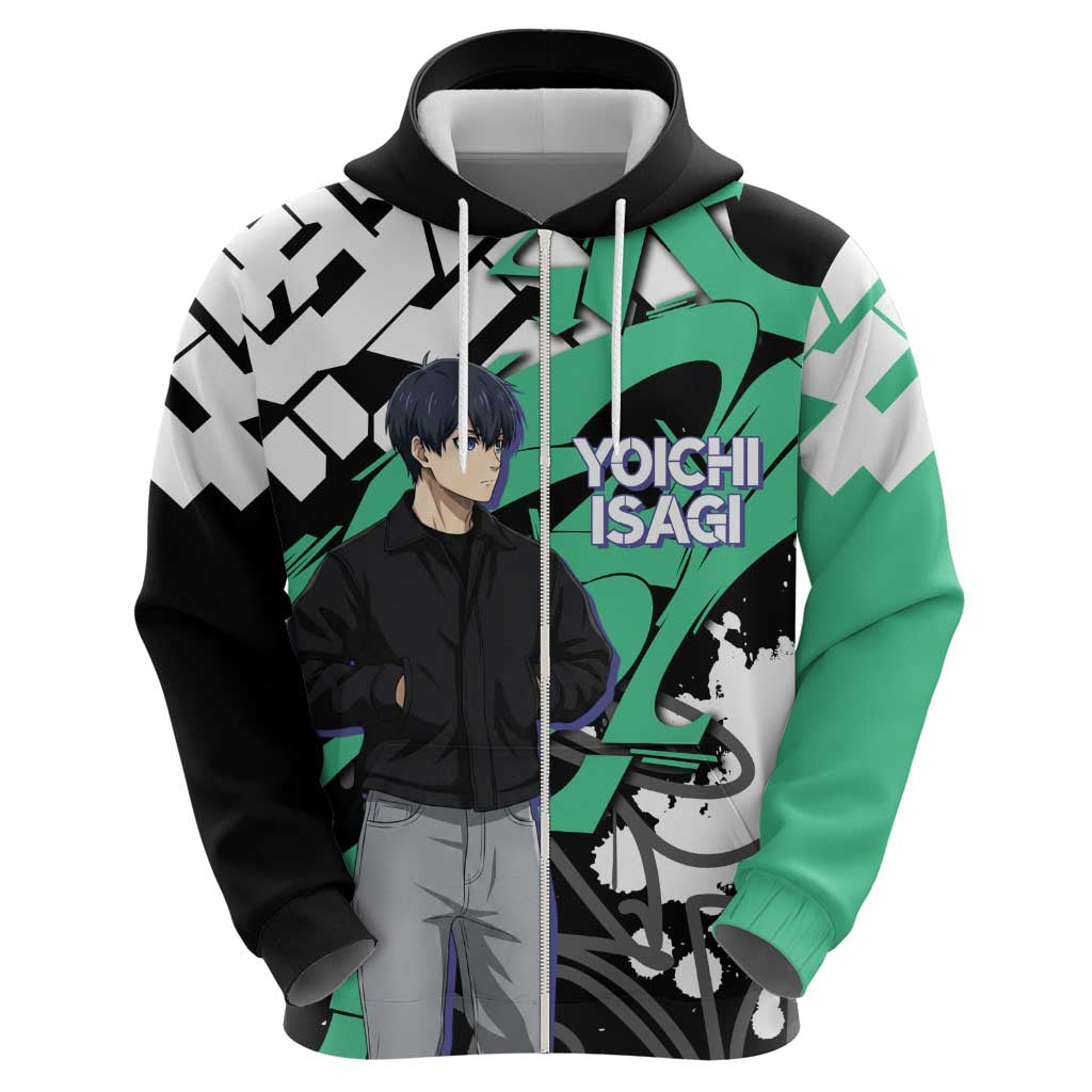 Yoichi Isagi Blue Lock Hoodie Green Graffiti Anime Aesthetic