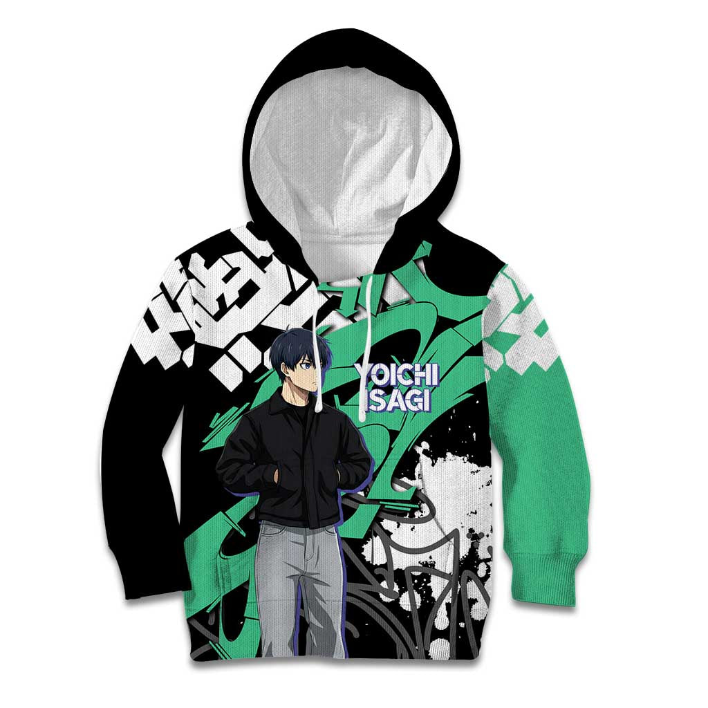 Yoichi Isagi Blue Lock Kid Hoodie Green Graffiti Anime Aesthetic