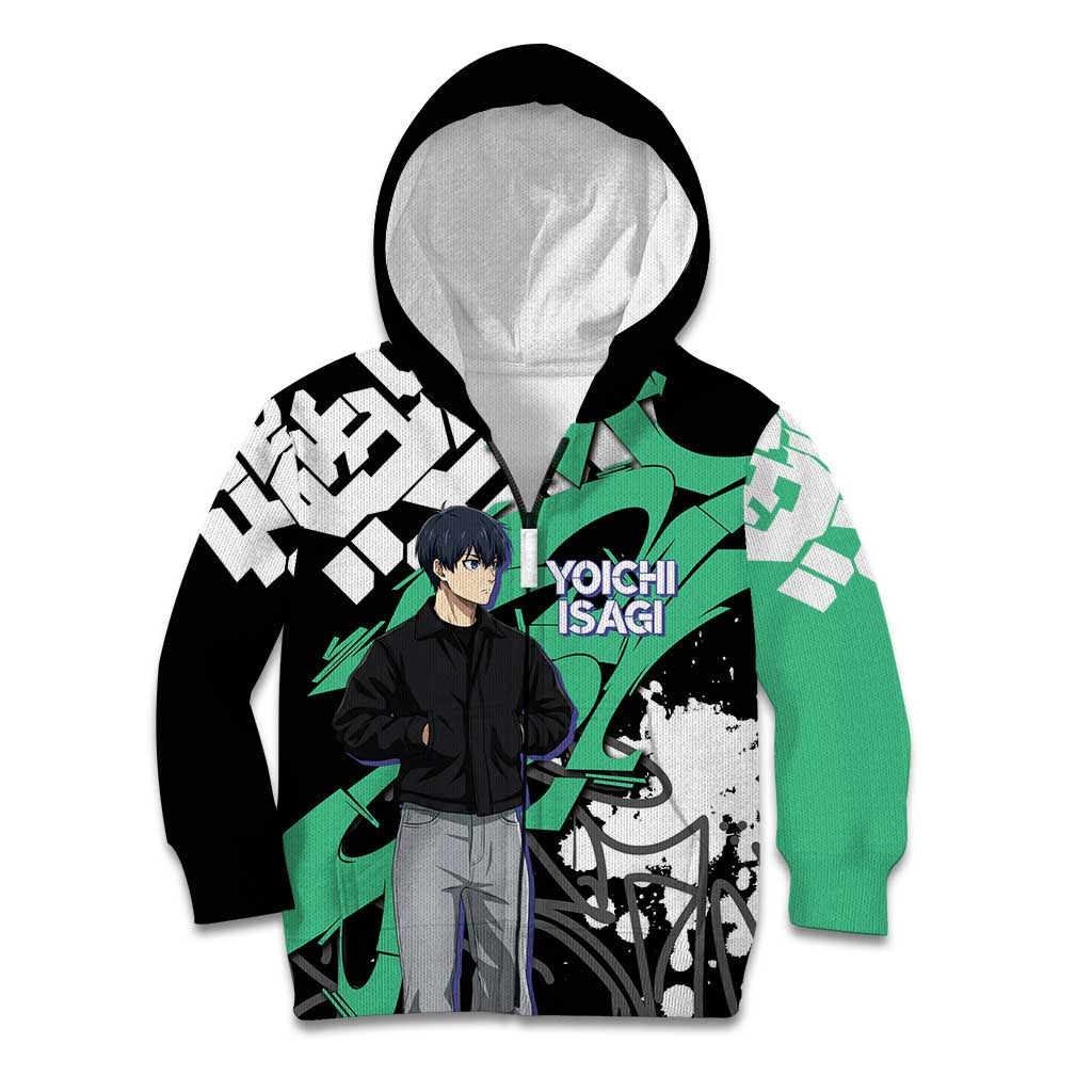 Yoichi Isagi Blue Lock Kid Hoodie Green Graffiti Anime Aesthetic