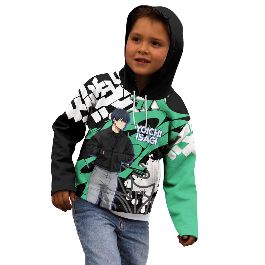 Yoichi Isagi Blue Lock Kid Hoodie Green Graffiti Anime Aesthetic