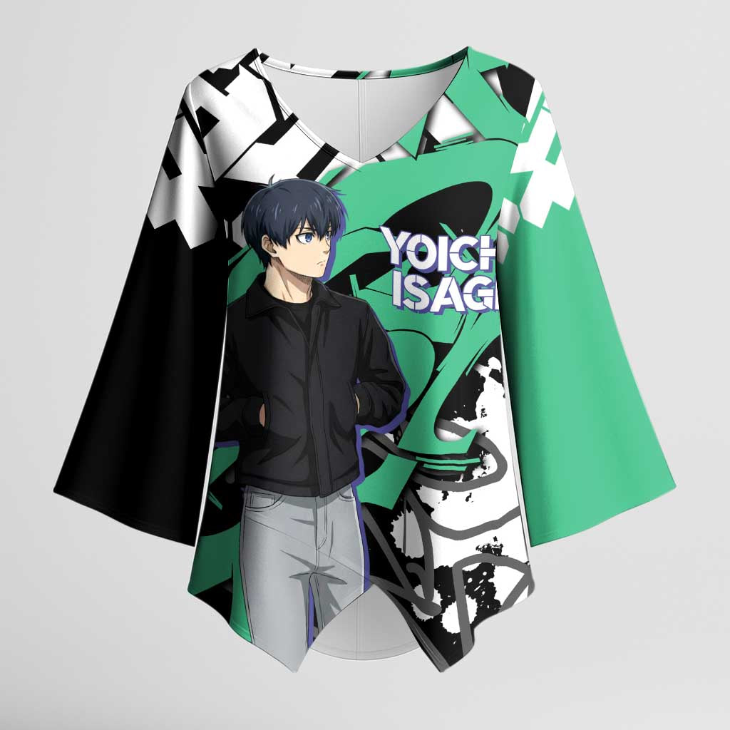 Yoichi Isagi Blue Lock Kimono Sleeve Blouse Green Graffiti Anime Aesthetic