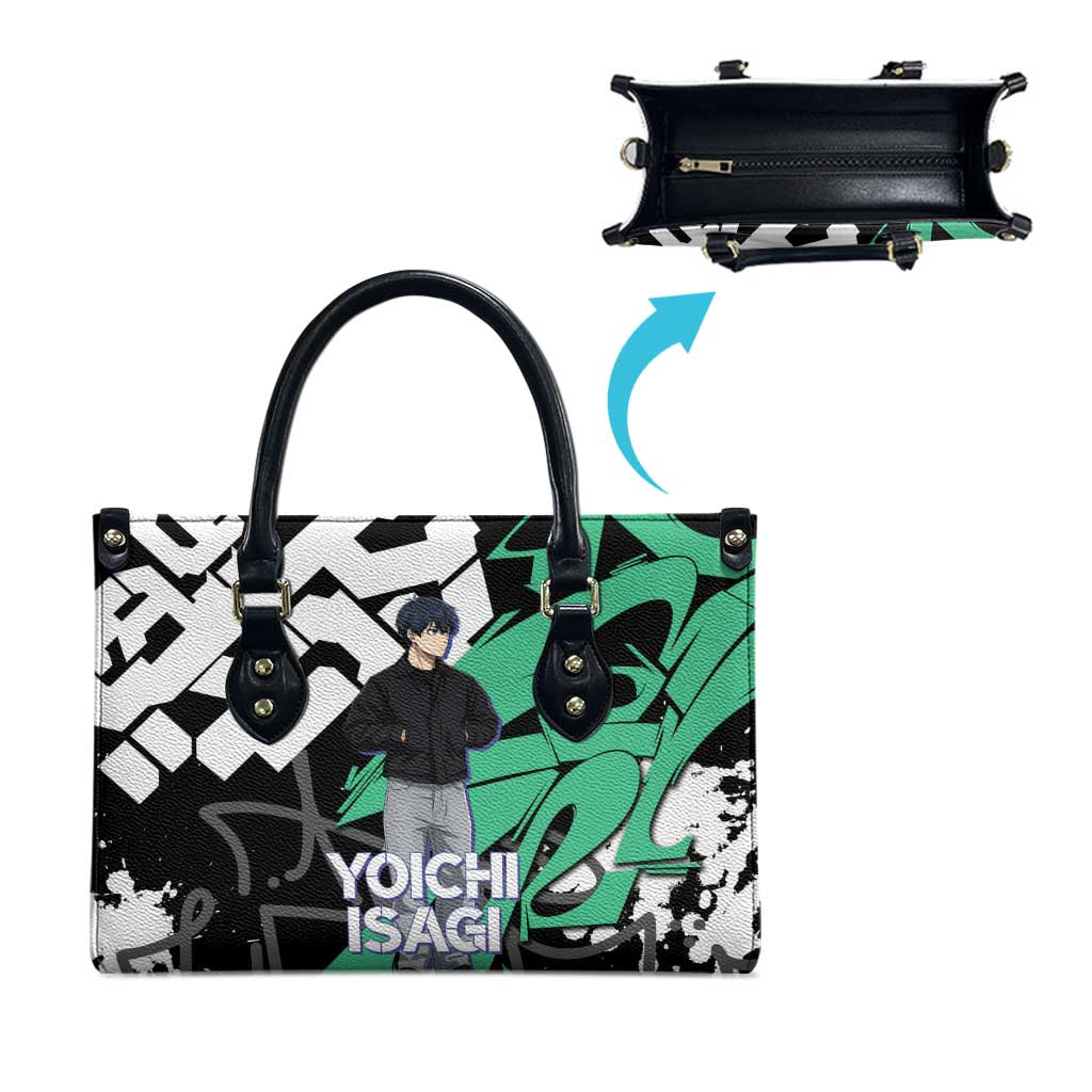 Yoichi Isagi Blue Lock Leather Bag Green Graffiti Anime Aesthetic