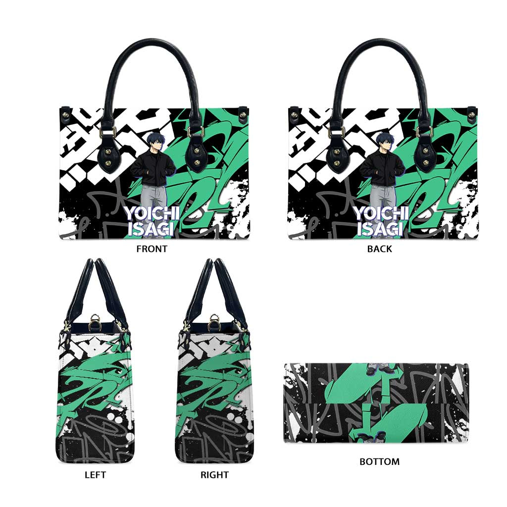 Yoichi Isagi Blue Lock Leather Bag Green Graffiti Anime Aesthetic