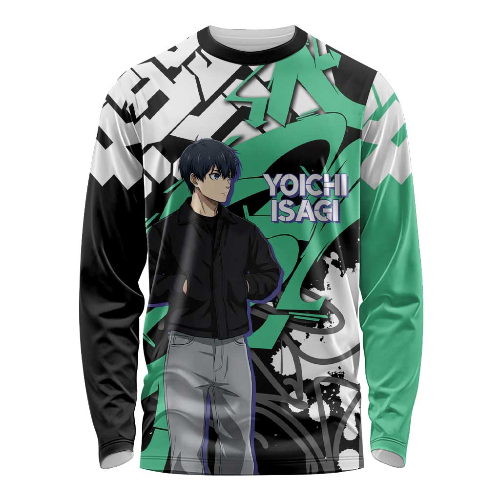 Yoichi Isagi Blue Lock Long Sleeve Shirt Green Graffiti Anime Aesthetic